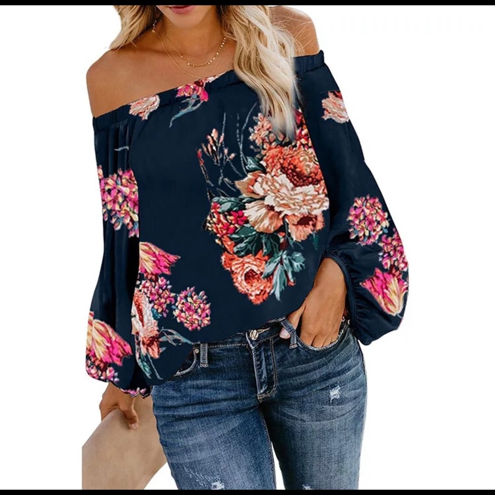 Floral Print Off Shoulder Top